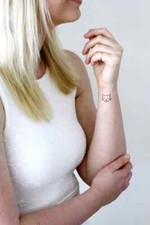 temporary tattoo - Set of 4 wrist size Cats approx. 1" each 