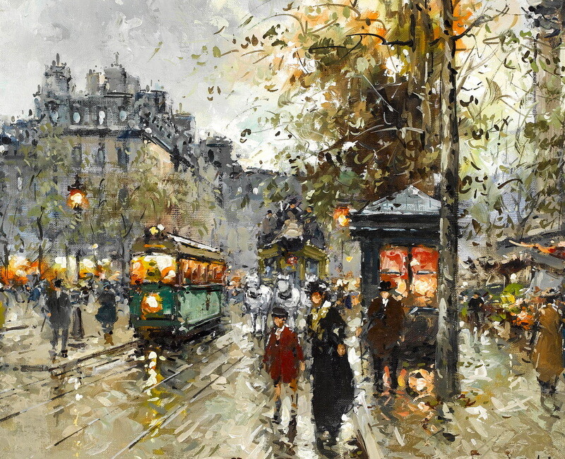 フランスの街並 F4 油彩画 風景画 oil painting art 風景画 街並