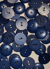 Navy Blue  2 hole Sew through Plastic Buttons 3/4" 19mm 12 Buttons