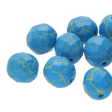 4mm IONIC, Blue/Yellow, 40 Beads, Czech Fire Polished, 4-105 