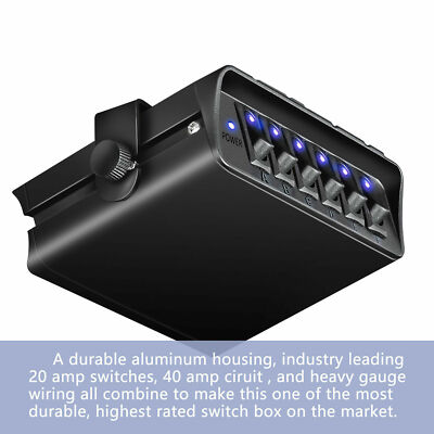 LIGHTFOX 6 Gang 12V Switch Panel ON-OFF Toggle Rocker Control Blue LED For RV Ma - Foto 7