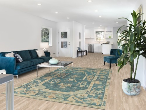 Vegetable Dye Oushak Turkish Hand-knotted Wool Rug for Living Room 6x9 ft - 第 2/21 張圖片