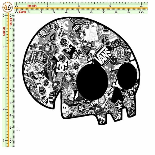 Sticker Bomb yattaman skull Adesivo teschio auto moto casco print pvc 1 PZ. - Picture 8 of 8