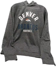 NFL Denver Broncos Hoodie Size Small Gray Length 26"