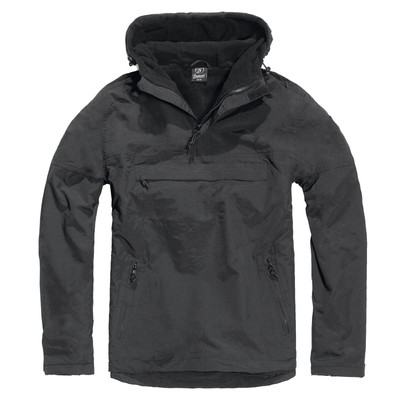Brandit Hooded Windbreaker mit Kapuze schwarz S-5XL Outdoor gefüttert Skater