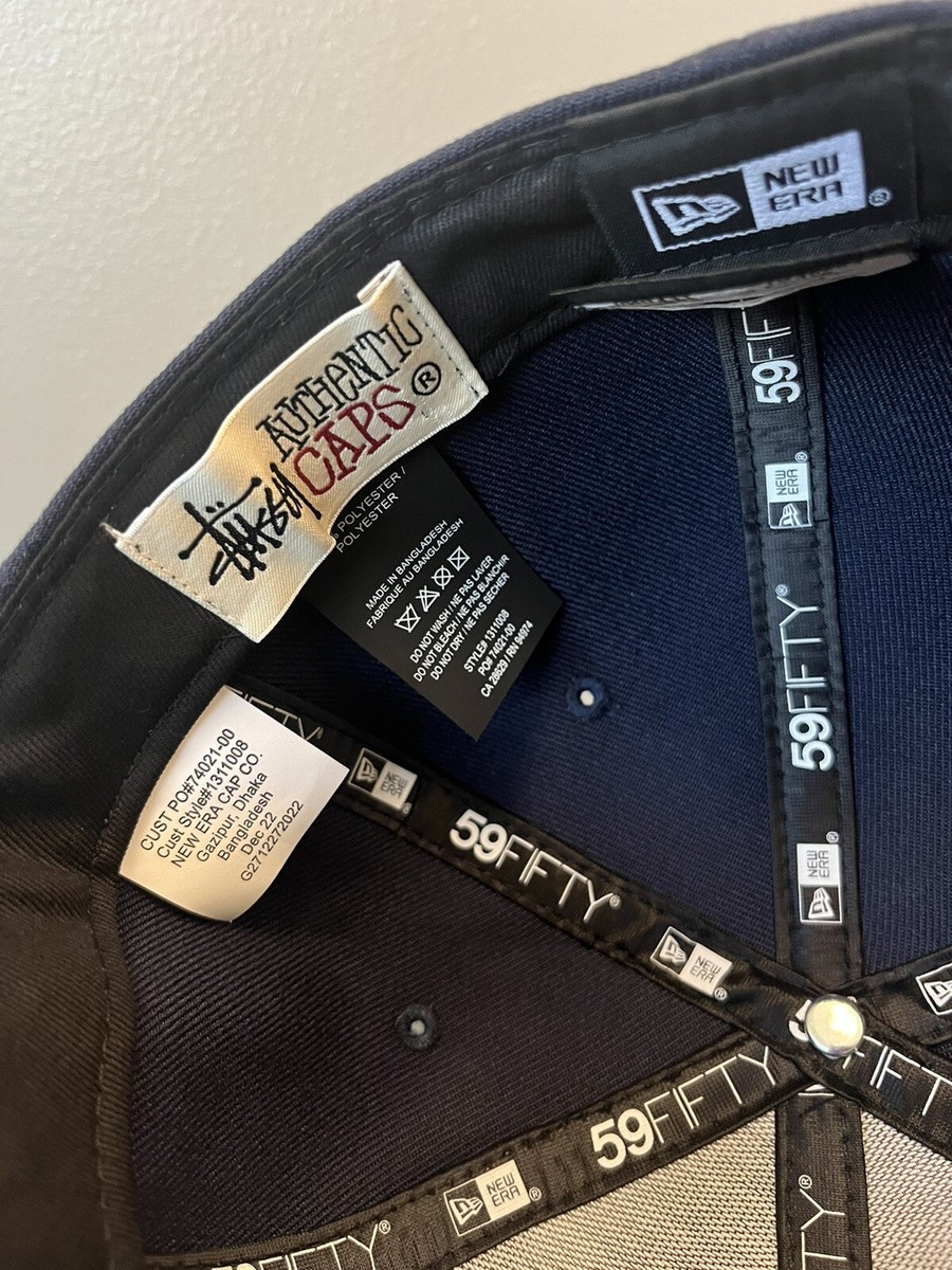 2023 New Stussy x New Era 7 1/2 fitted curly S navy red hat 2023 New Stussy x New Era 7 1/2 fitted curly S navy red hat