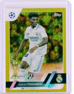 2022-23 Topps Chrome UEFA Japan Ed AURELIEN TCHOUAMENI GOLD Mojo Refractor 10/50