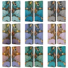 OFFICIAL MONIKA STRIGEL GEMSTONE AND GOLD LEATHER BOOK CASE FOR MOTOROLA PHONES