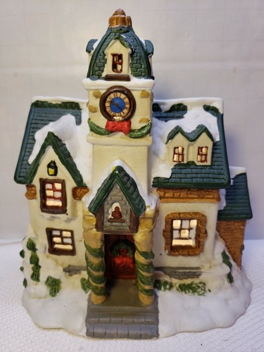 VINTAGE 90S ST.NICHOLAS SQUARE "CLOCK SHOP" PORCELAIN LIGHTED BUILDING - Picture 12 of 12