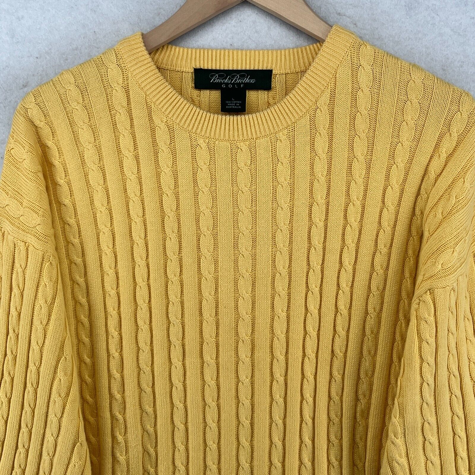 BROOKS BROTHERS GOLF Cotton Cable-Knit Sweater Mens Large Pullover