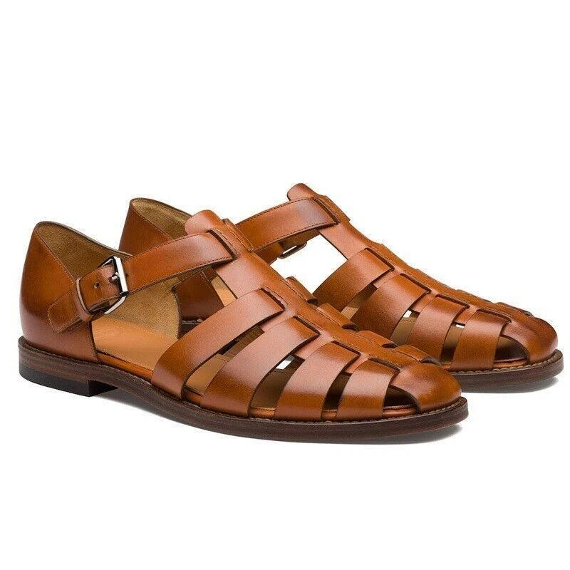 Mens Male Closed Toe Sandals Buckle Hollow Out Breathable Fisherman Shoe New