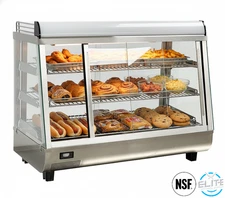 NSF 33" Commercial Food Warmer Display 3-Tier Countertop Pizza Warmer 1500W ETL