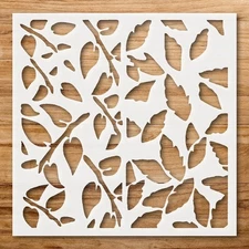 Falling Leaves Home Decor Wall Art Reusable Plastic Stencil - StencilAir