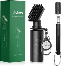 Pro Golf Club Cleaner Brush Golf Groove Sharpener Tool with Retainer Clip and Sq