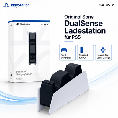 Original Sony PS5 DualSense Ladestation Weiß Schwarz Charging Dock