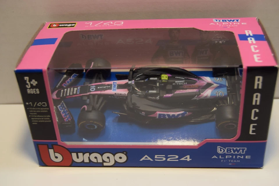 Burago escala 1/43 A524 BWT Alpine F1 Team #10 Pierre Gasly FRETE GRÁTIS COMO FOTO - Imagem 2 de 3