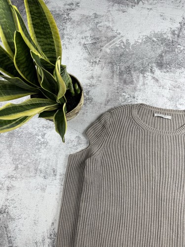 AllSaints Ria Jumper Large Knited Beige Cotton Sweatshirt Sweater Pullover - Picture 6 of 13