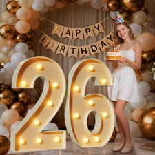 Mixifox 3FT Marquee Numbers 26 Large Light Up Numbers for 26th Birthday Decorati