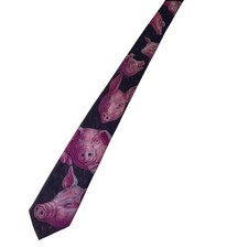 Vintage Rare 1989 Ralph Marlin Pig Tie Animal Novelty Necktie USA Made