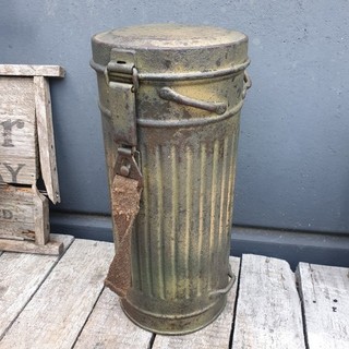 Boitier masque à gaz allemand camouflé 2 tons ww2 Normandie Cam Wh LW Gasmask