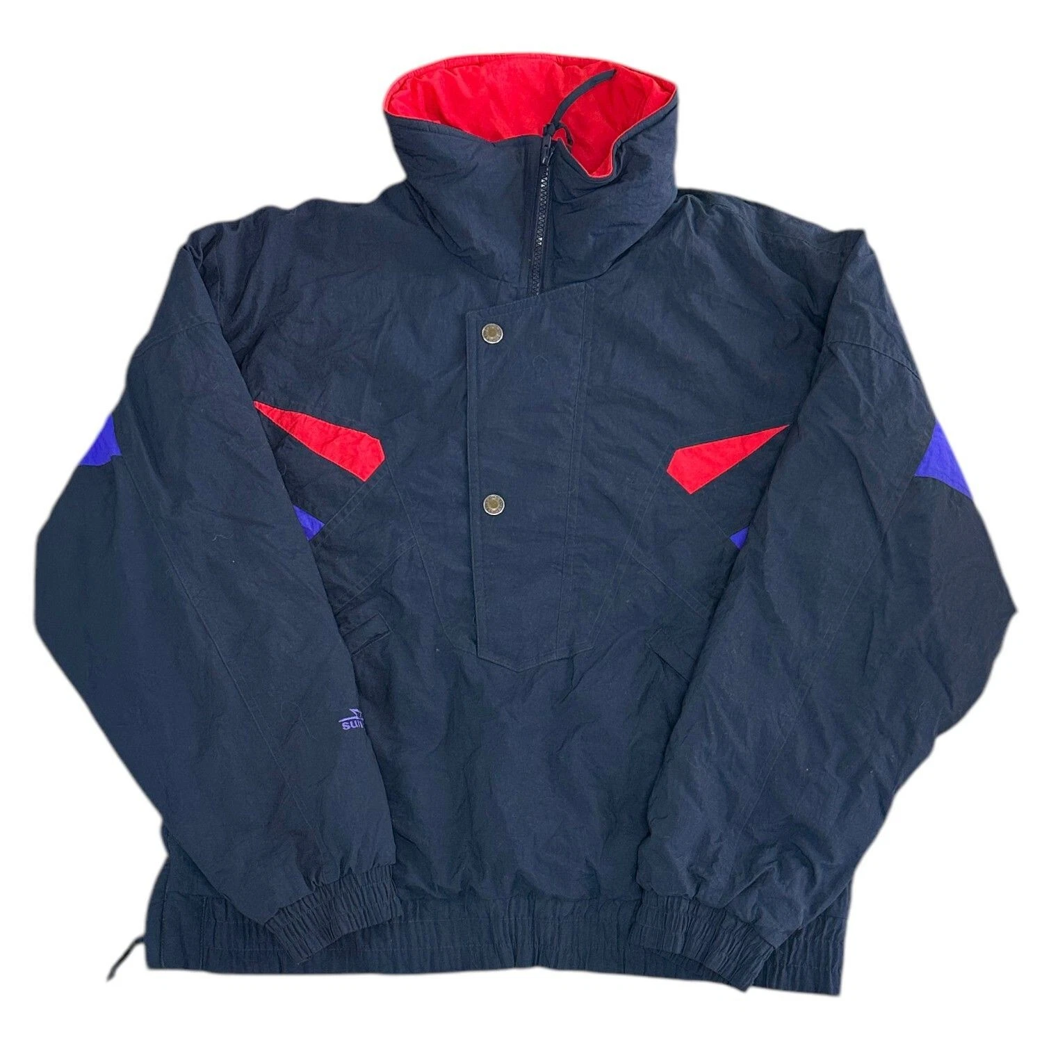 Vintage Sun Ice Ski Jacket 90s Retro Anorak Thermore Insulation Blue Mens Medium