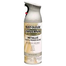 Rust-Oleum 249130 Spray Paint, Satin Nickel, Metallic, Solvent, 11 Oz