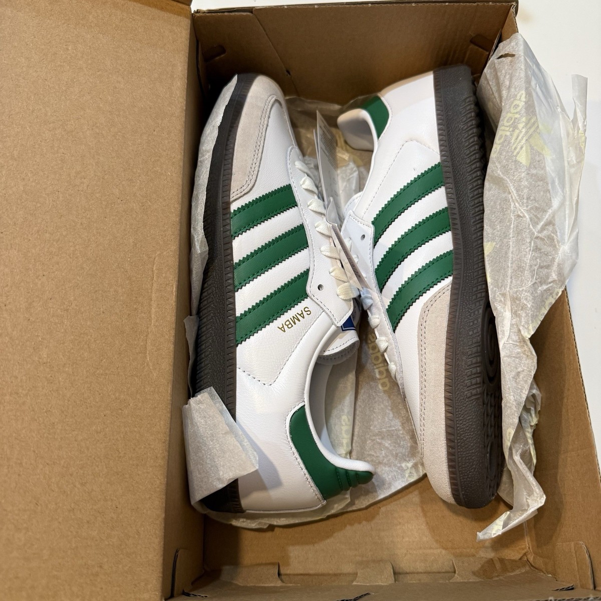 Size 7.5 - adidas Samba OG White Green for sale online | eBay display picture 2