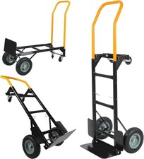 2 in 1 Convertible Hand Truck Portable 4 Wheel Dolly Cart with Swivel Heavy D