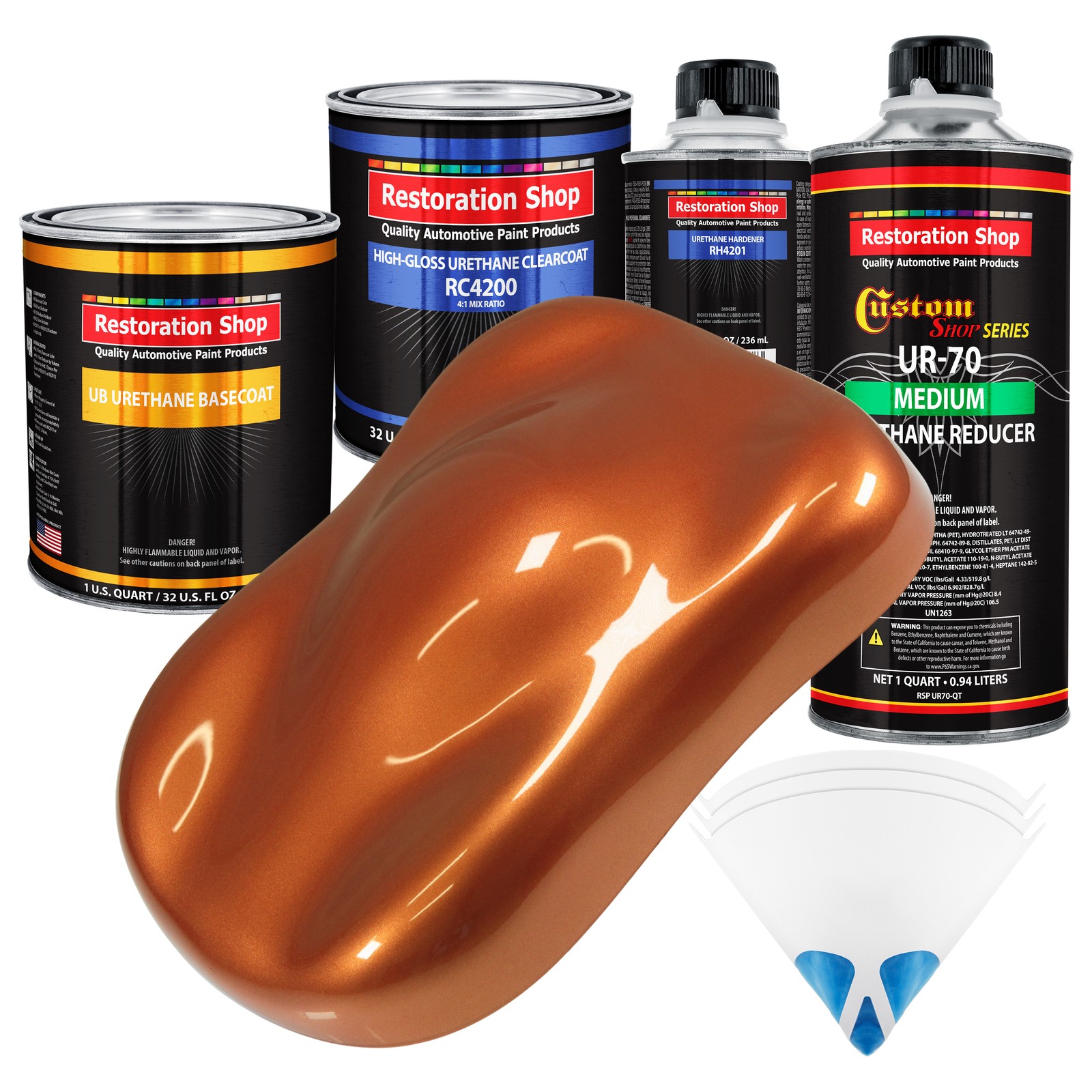 Malibu Sunset Orange Metallic Urethane Basecoat Clearcoat Auto Paint Kit