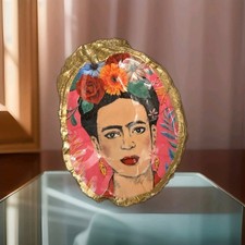 Frida Kahlo Oyster Ring Dish Trinket Dish Gold Frida Kahlo Gifts Unique Gifts
