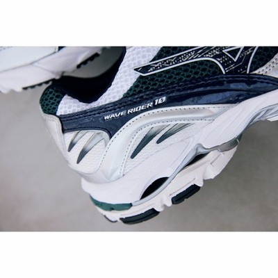 MIZUNO WAVE RIDER 10 D1GA210415 White/Black/Green Unisex Running