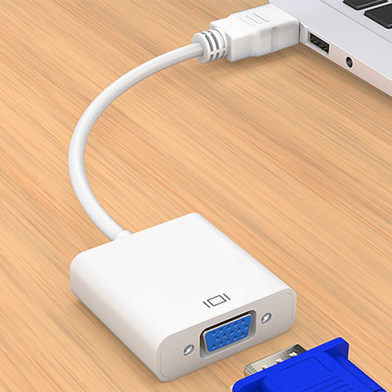 HDMI Male to VGA Female Video Cable Adapter for PC Monitor in White