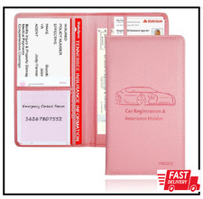 Car Registration and Insurance Card Holder - Leather Vehicle Glove Box Automobil