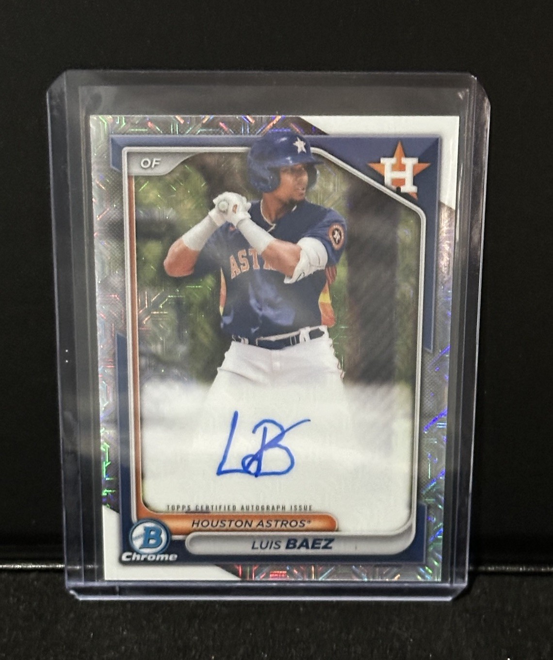 2024 Bowman Chrome MEGA BOX  Mojo Ref Auto LUIS BAEZ  AUTO BMA-LB Houston Astros