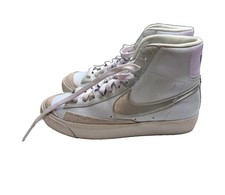 Nike Blazer 77 White Gray High Top Lace-Up Le...