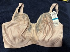 Wacoal 85121 NEW With Tags Feather Embroidery Full Coverage Bra Nude Size 32 DDD