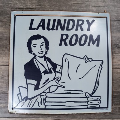 Retro 50s 60s Liberty Sign Company Metal laundry Room Wall Sign 12x12 Graphic