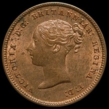 1844 Queen Victoria Young Head Half Farthing, A/UNC