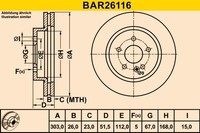 2X Barum Bremsscheibe BAR26116 FüR Mercedes Klasse W163 230 163 136 270 CDI 113