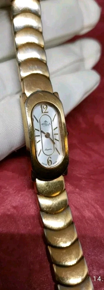RELOJ RETRO SUIZO DAMAS CHAPADO EN ORO CUARZO PULSERA APPELLA GENEVE.7 joyas Foto 3 de 4