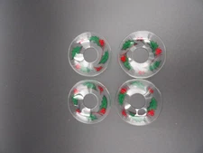 Christmas Bobeches Glass Candle Wax Catchers Or Chandelier Collars Set Of 4