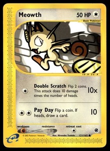Meowth 121/165 Expedition Base Set Common Pokemon Card