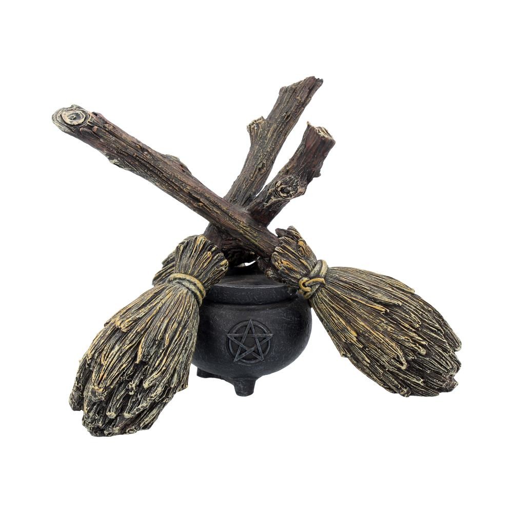 Witch Wiccan Witchcraft Broomstick Crystal Ball Holder