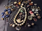 Vintage Lot  Costume JEWELRY  Odds  & Ends,pcs parts 14 oz  eclectic BRIC BRAC