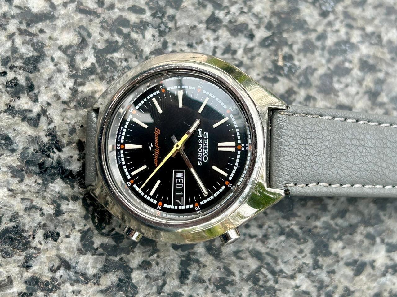 RARE Vintage Seiko 5 Sports Speed Timer Men’s Automatic Watch Japan 7015-7000 image 5