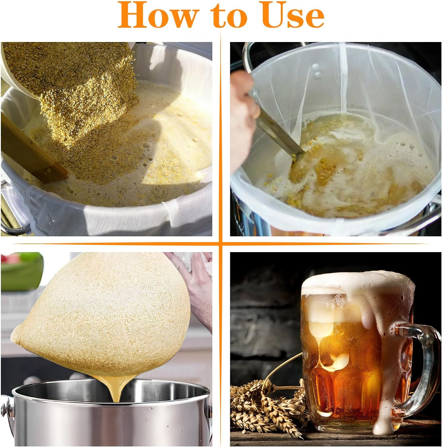 Brew Bags, 2 Pack Extra Large Reusable Straining Bag, 26"X22", 250 Micron Fine M