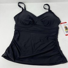 Anne Cole UPF 50 Women's Tankini Top Hidden Underwire With Adjustable Straps