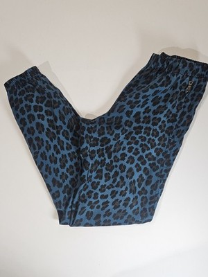 Young Fabulous & Broke Joggers Womens XS Blue Black Cheetah Print Loungewear