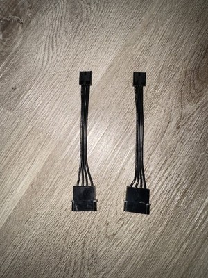 EVGA 2 x Pcs 4 Pin Molex to 3.5'' Floppy Drive 4 pin Power Extension Cable,Black