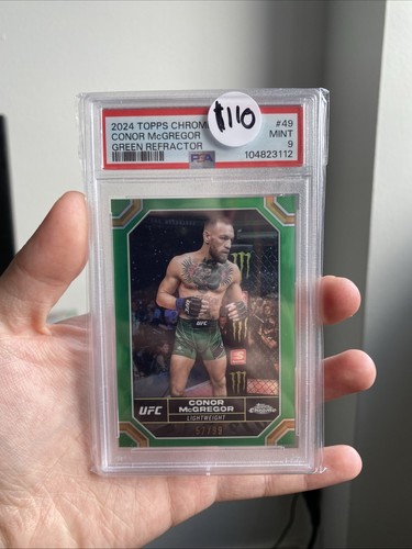 2024 Topps Chrome UFC Conor McGregor #49 Green Refractor /99 PSA 9 